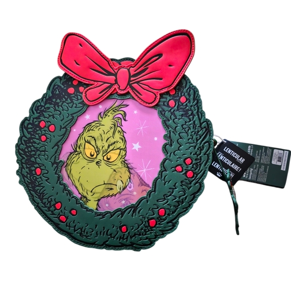 Grinch Wreath Womans Bag with Red Strap - Picture 6 of 7